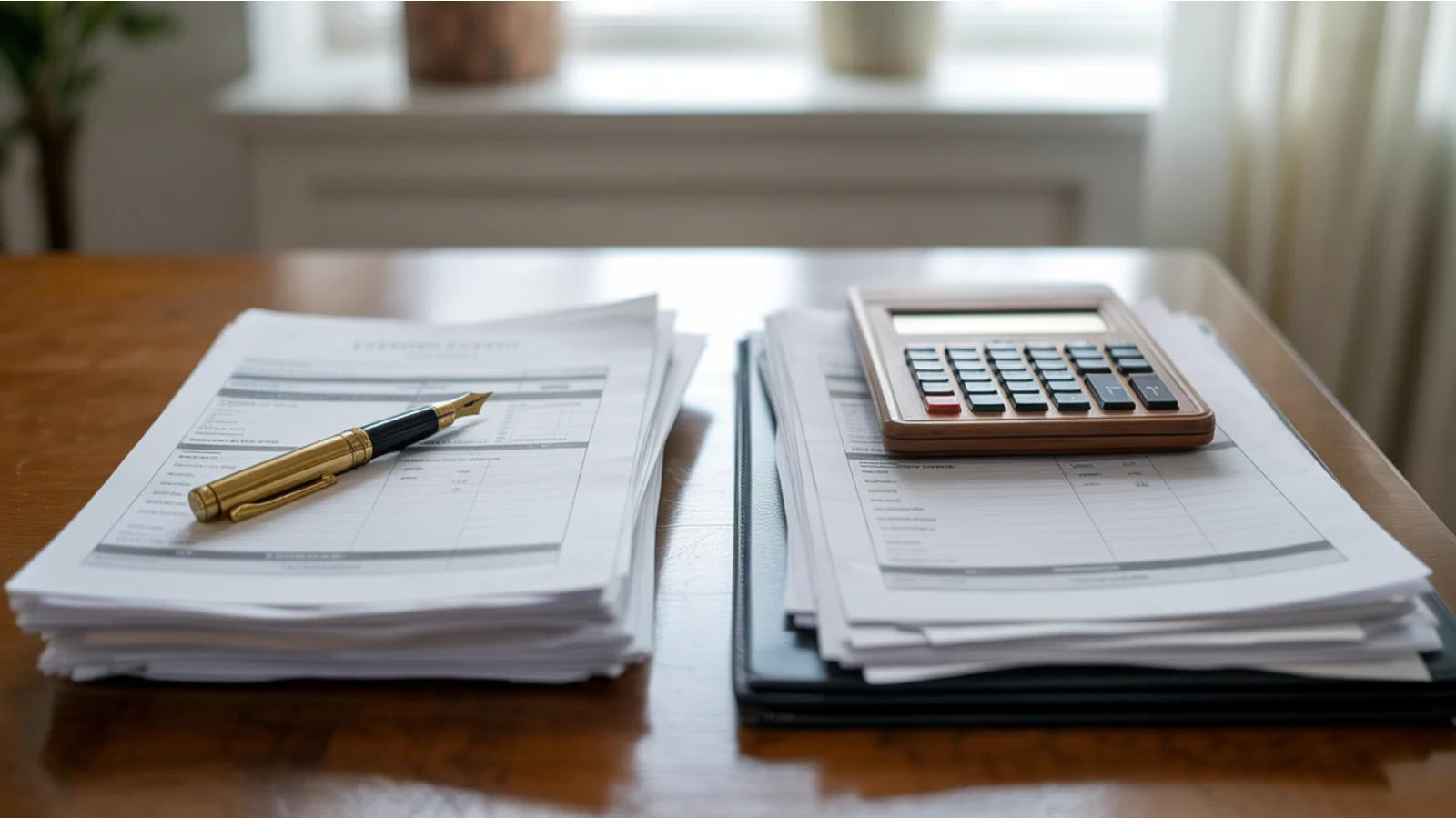 Two loan estimate stacks on a desk