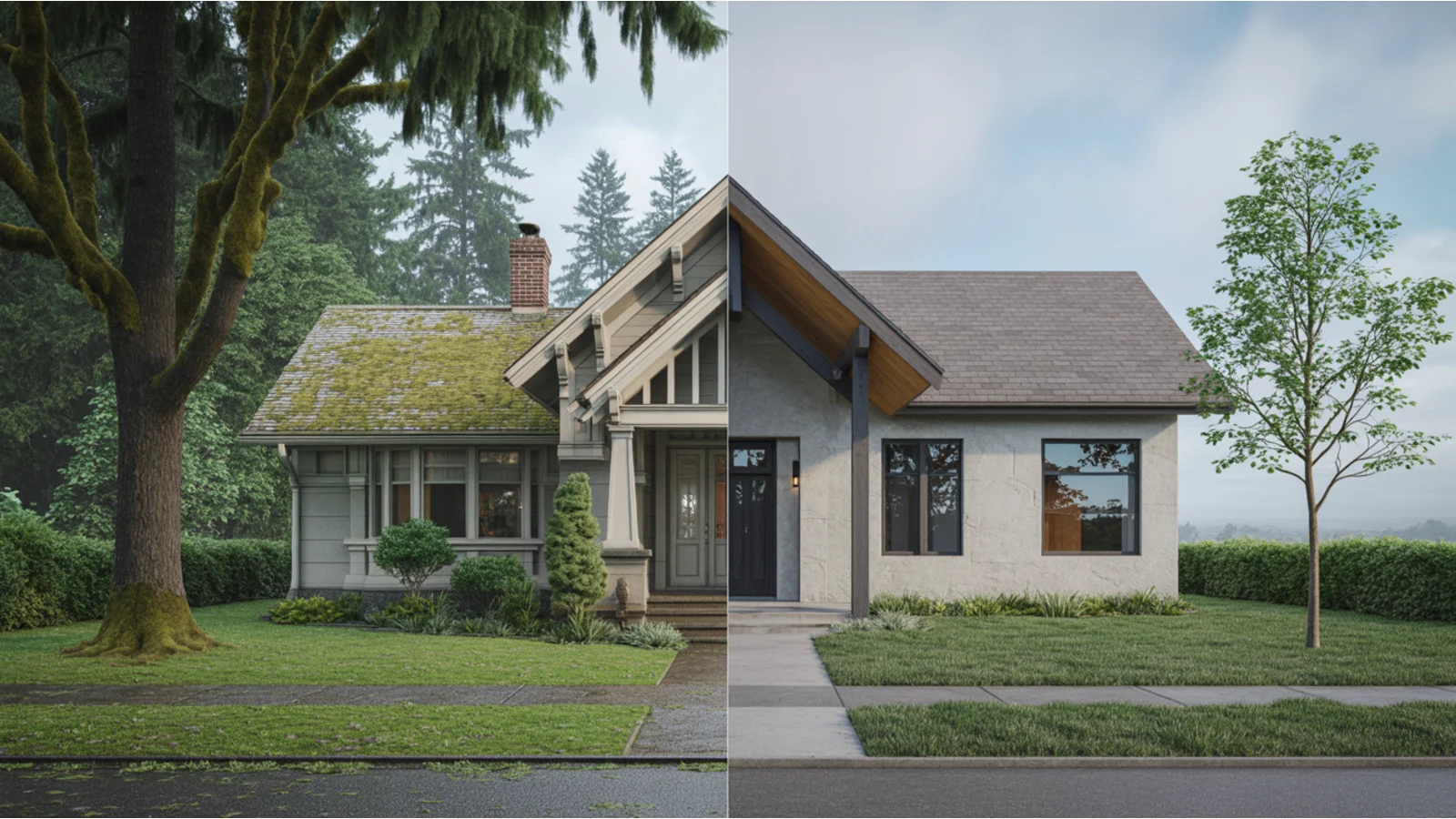 Older craftsman vs new construction split frame